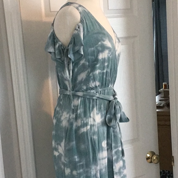 Blue Tie Dye Wrap Dress - Picture 2 of 4